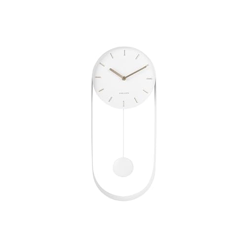 Zegar ścienny Wahadło Charm Steel White