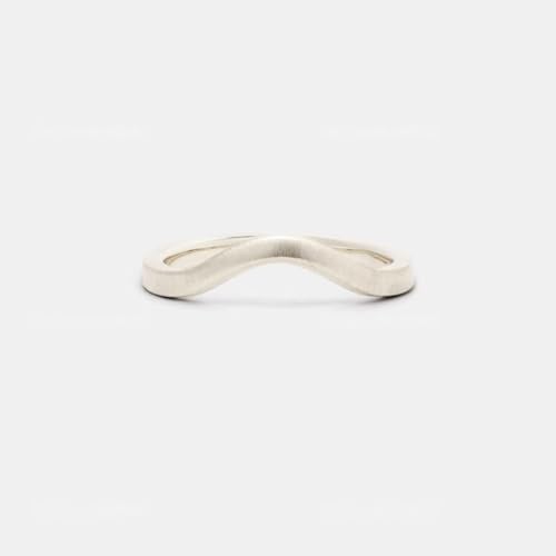 Simple Curved Wedding Band 14K Solid Yellow Gold Contour Stacking Ring Stackable Minimalist Ring for Women Basic Wedding Jewelry Engagement Gift for Fiancée4