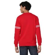 Image of Spykar Men True Red Blended Slim Fit Full Sleeve Round Neck Printed Casual Sweatshirt
