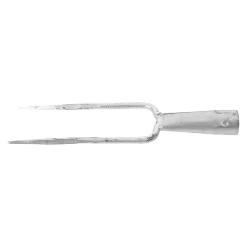 SEWACC Fourche de Jardin Manuelle en Acier à 2 Dents Tête Compatible Manche 35 CM Outil Robuste pour Désherbage et Aération du Sol Adaptée Potager et Massifs de Fleurs Jardinage