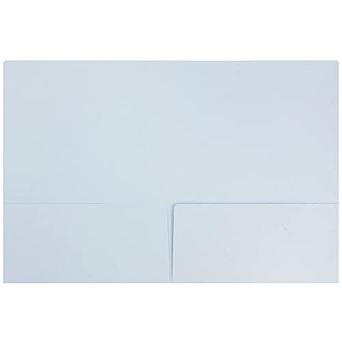 Jam Paper Premium Matte Cardstock Twin Pocket Folders - Baby Blue - 6/Pack #TOP1