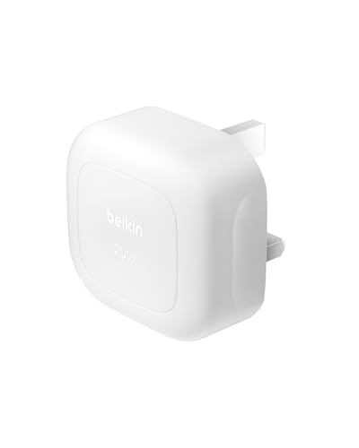 Belkin BoostCharge 20W Cubic Wall Charger, USB-C Power Delivery Fast Charging for Apple iPhone Air, iPhone 16, iPhone 15, Samsung Galaxy S25, Google Pixel, iPad, AirPods & More - White
