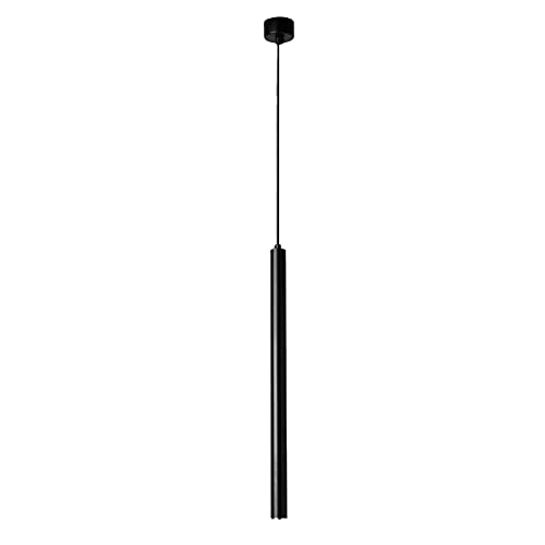 Downlights light LED suspendu et lustre long tube noir pour chambre