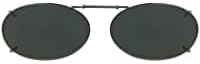 48 Oval 2 Solar Shield Polarized Grey Lens Full Frame Clip On Sunglasses