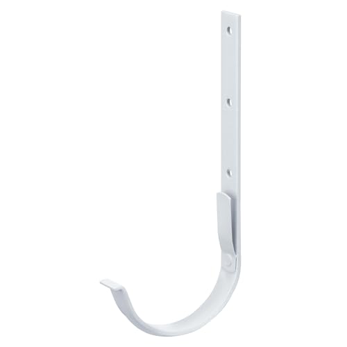 INEFA Dachrinnenhalter halbrund, Stahl NW100 / 100mm, Weiß Rinnenhalter, Dachrinnenzubehör, einfache Steckmontage, Made in Germany