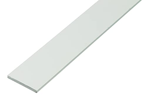 Alberts 479428 Perfil lleno plano, Plástico, blanco, 1000 x 30 x 3 mm