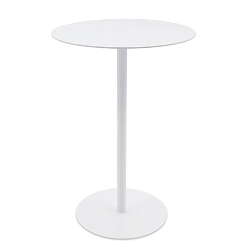 Spetebo Metall Beistelltisch rund weiß - Ø 35 cm - Couchtisch im Bistrotisch Design - Wohnzimmertisch Dekotisch Blumentisch Telefontisch Ablagetisch Deko Tisch in Stehtisch Optik