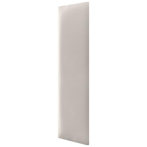 DHOME Paneles Tapizados de Polipiel Autoadhesivos para Pared Acústicos Absorbentes Protección Impactos Cabeceros Decoración Hogar Dormitorio (Blanco Hueso, 60x20)