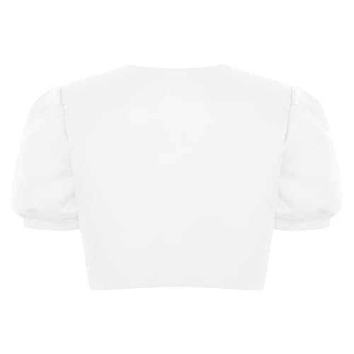 Kids Girl Puff Cropped Bolero Short Jacket Shrug Open Front Cardigan Formal Dress Outwear4