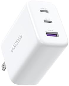 UGREEN 充電器 Type-C 65W 3-in-1急速充電器 単ポート最大65W出力 USB-C*2&USB-A*1 22.5W 3ポート 充電保護システム PD3.0 PPS規格対応 折りたたみ式 iPhone16/15/14/MacBook/iPad/Galaxy/Android各種 その他USB-C機器対応 PSE技術基準適合 白