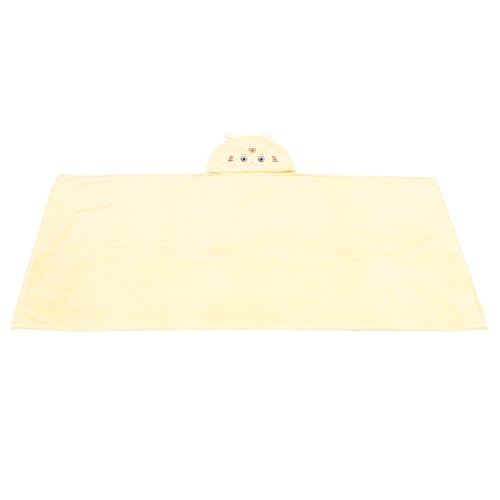 Operitacx Toalla de Baño Capucha Niñas de Coral Fleece Super Absorbente y Secado Rápido Diseño de Dibujos Animados Amarillo para Cumpleaños y Año