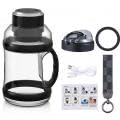 Portable Blender, 2L Large Capacity juice Bottle, Handheld Blender with Double Bottle Lids Design, Fresh Juice Bottle Portable for Shakes and Smoothies (Black)