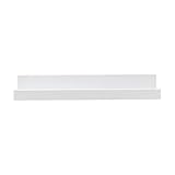 Melannco Floating MDF Photo Ledge for Bedroom, Living Room, Bathroom, Kitchen, Nursery, 18-Inch, White