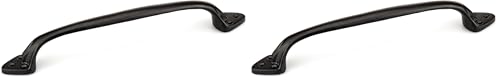 Image of Richelieu Hardware BP9465305900 Sheffield Collection 12-inch (305 mm) Center-to-Center Matte Black Traditional Curved Pull Handle for Barn Doors, Cabinets, Drawers, and Furniture (Pack of 2)