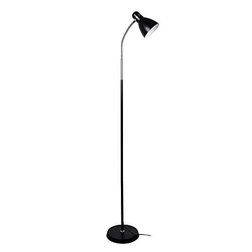 Bel Air Home - Megara Wohnzimmerfu&szlig; in Metall 155 cm H&ouml;he mit E-27 (GL&Uuml;HBIRNE NICHT INBEGRIFFEN)- Stilvolle Stehlampe f&uuml;r gem&uuml;tliche Atmosph&auml;re im Wohnzimmer oder Schlafzimmer (SCHWARZ)