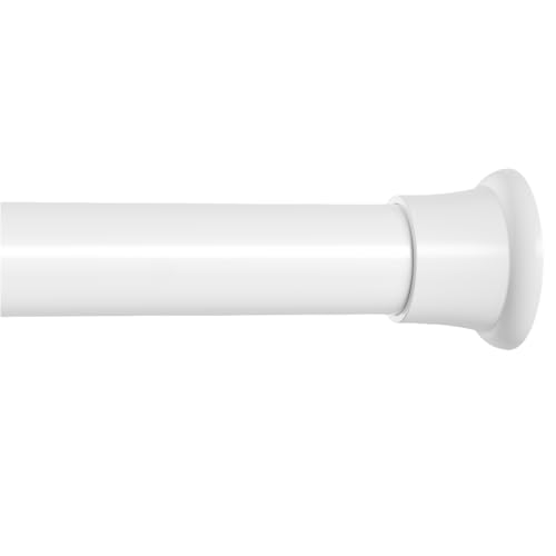 Image of MEXAU 1Pack Spring Tension Curtain Rods 31-76 Inch White Shower Curtain Rod