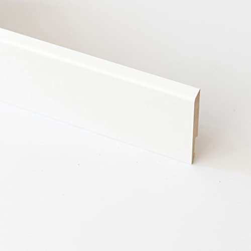 5 PZ Di BATTISCOPA IN MDF BIANCO MM.14X80X2400