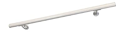 Aluminum Handrail Direct DHR 4' Handrail Section with Mounts - White - Stair Handrail - USA Made Railing- Easy to Install Handrails for Outdoor & Indoor Stairs, Porch & Deck Stair Handrail