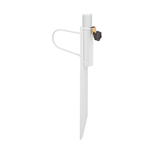 Relaxdays Pincho Sombrilla, Grosor Palo Parasol hasta 32 mm, Jardín, Camping, Playa, Soporte Sombrillas, Acero, Blanco