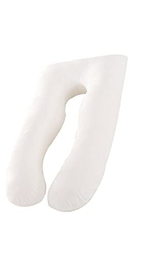 EliteKoopers 1Pcs White Comfort U Shape Pillow & Case Pregnancy Maternity Support Pillow (9ft)