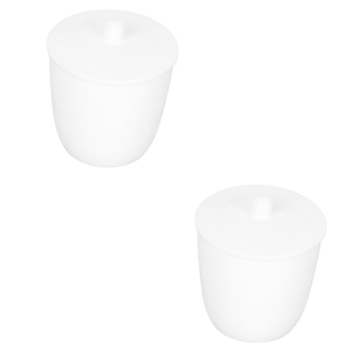 OSOLADY 2pcs Professional Porcelain Crucible with Lid 100ml Metal Melting Crucible for Lab PTFE