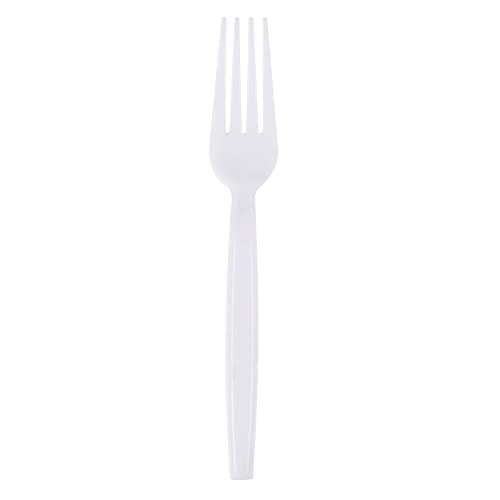 Laojbaba Plastic Forks Disposable Individually Packaged Forks White 7-Inch Commercial Take Away Forks,Super Hard Mass Heavy Individually Wrapped Forks 100 Pcs #TOP6