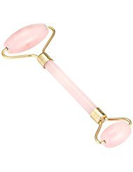 Pink Jade Roller Massager, 100% Natural Rose Quartz Roller Anti-Aging Beauty Skincare Tool to Rejuvenate Facial Skin and Anti-Wrinkle Massager for Face Eyes Neck