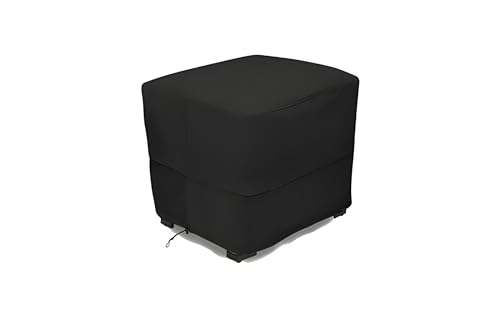 Eevelle Patio Square Ottoman Cover with Marine Grade Fabric - Waterproof Outdoor Ottoman Cover - Furniture Set Covers for Ottoman - Easy to Install - (17