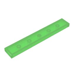 XYEIUGO 6636 Foundation Plate Tile 1x6 with Groove, Trans Green, 50 PCS — image 1