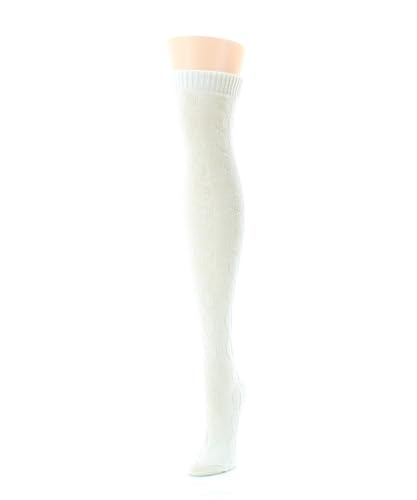 Image of MeMoi Jumbo Cable Over The Knee Cotton Blend Warm Socks
