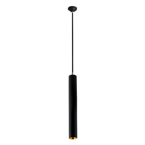 Plafonnier suspendu noir ZR98US lampe de plafond tube en aluminium