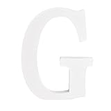 sourcing map Weiß Holz Buchstaben 4 Holz Buchstaben für Wanddekoration Dekorativ Ständer Buchstaben Scheiben Schild Deko für Handwerk Heimwerker Party Projekte (G)