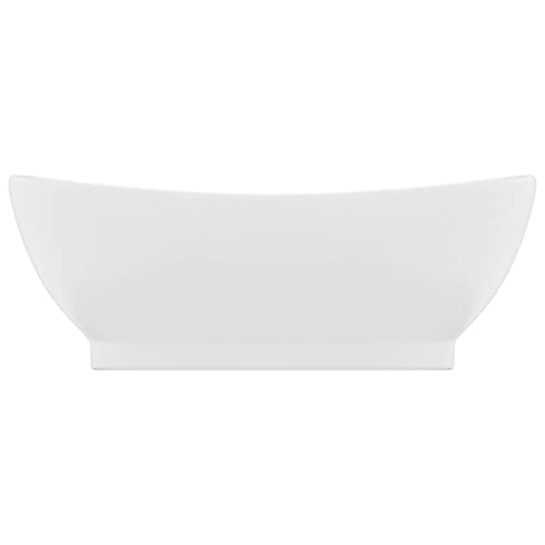 Lavabo ovalado moderno para baño de invitados en color blanco mate elegante 3