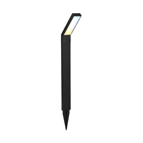 BRILONER - Lampada solare per esterni con sensore crepuscolare, protezione antischizzo, regolabile da luce bianca calda a luce bianca fredda, lampada per sentiero, 66x50x12,5 cm, nero