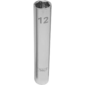 Vim Products EDM412 Vim Tools 12 Mm Extra Deep Metric Socket, 1/4 In. Square Drive, Chrome