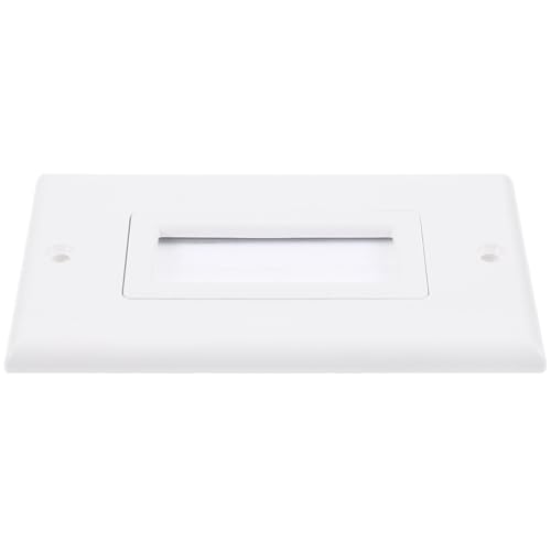 Yardenfun Placa de Pared Cepillo para Paso de Cables, Placa Cubierta de Abs en Color Claro, Gestión de Cables para Tv Coaxial y Altavoces, Tamaño Compacto para Uso en Enchufes y Paredes,