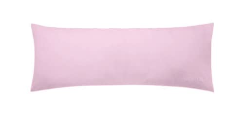 NIGHTZEN® Bolster Pillowcases - Plain Dyed Easy Care Polycotton Long Bolster Pillowcase Cover Soft Quality Blended Cotton - Maternity Orthopedic Support Pillowcase (Double 4.6FT, Pink)