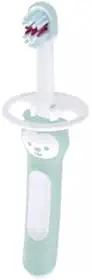 MAM Baby 1 Escova de Dentes Baby's Brush com Trava de Segurança para Crianças de 6+ Meses Com Cabo Ergonômico e Fácil de Segurar, Azul
