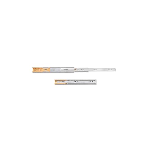 Emuca 3049505 Paire de coulisses/glissières à billes sortie totale et fermeture amortie 45mm x 350mm pour tiroir