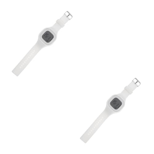 DIYEAH 2 Piezas Reloj Electrónico Digital Resistente al Agua con Pulsera de Blanca Luminiscente Multifunción para Hombre y