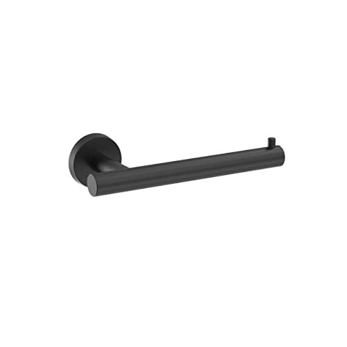 Image of Amerock Arrondi 7-1 /4 inch Matte Black Single Post Toilet Paper Holder