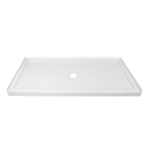 Image of DeerValley 60 inchL X 30 inchW Center Drain Shower Base in White