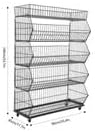 Retail Display Rack, 5-Tier Market Merchandise Display Shelf, Fruit Store Storage Shelf, Vegetable Snack Basket, Retail Store Supplies with Wheels for Home Store Market (18" D X 35" W X 55" H)