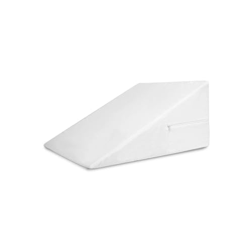 Image of DMI Bed Wedge Pillow and Triangle Wedge with Elevated Incline for Neck Pain, Headaches, Shoulders, Back Pain, Foot Support, Knee Pain or Restless Leg Syndrome, 24x24x12 inches, White (Pack of 1)