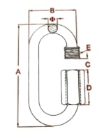 5 peças de aço inoxidável Banhado a zinco Quick Link 5/16