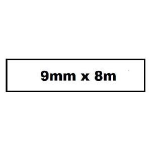 Labeltape Quantore TZE-221 9mm x 8m wit/zwart