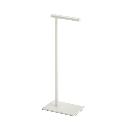 Gatco 1431W Modern Rectangle Base Freestanding Toilet Paper Holder, 21.25", Matte White with Weighted Base