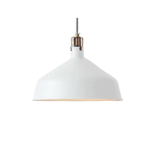 Lámpara Colgante de Metal blanca, diseño moderno y elegante con cable de techo y altura regulable.
