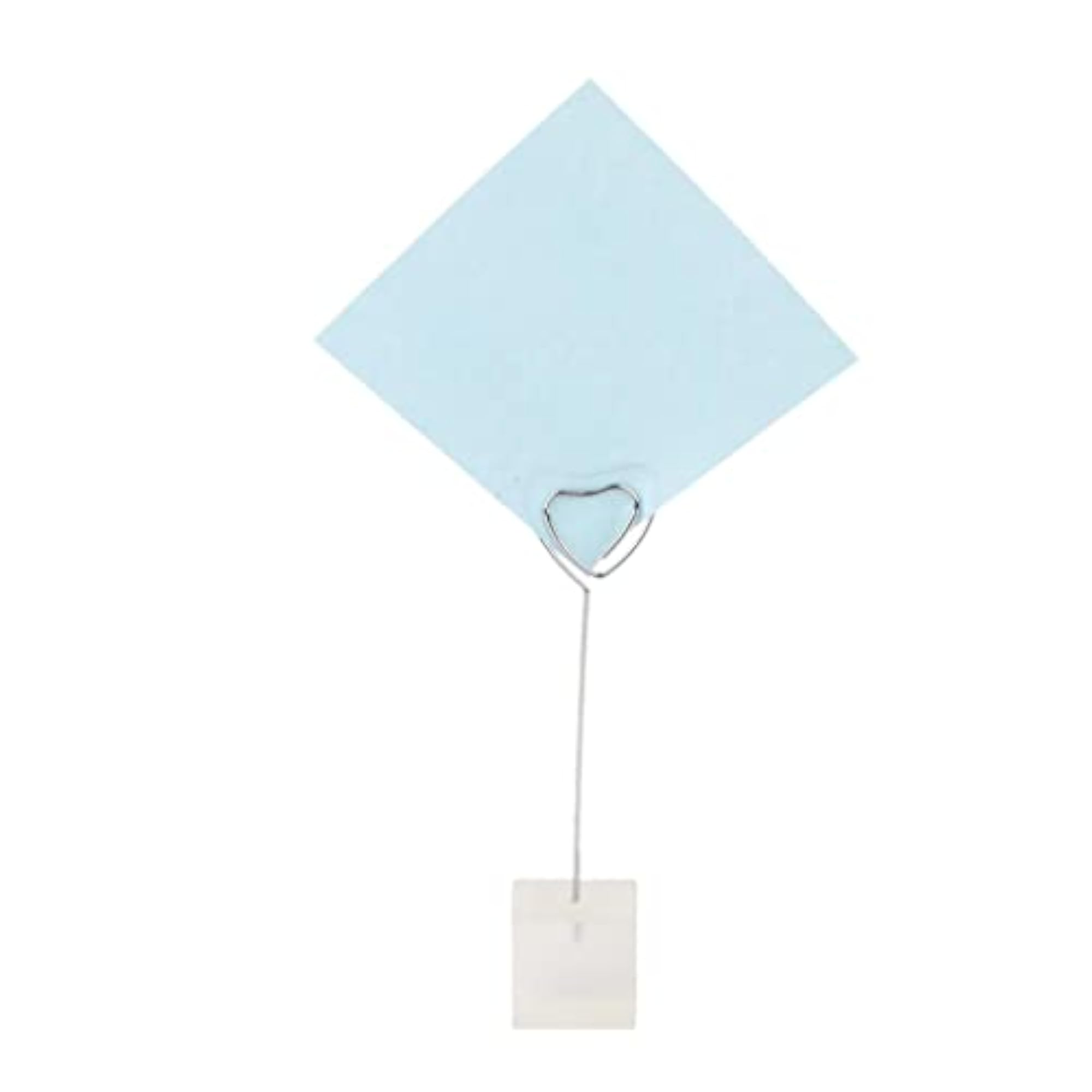 Translucent Cube Base Card Picture Memo Photo Clips Holder Heart Shape