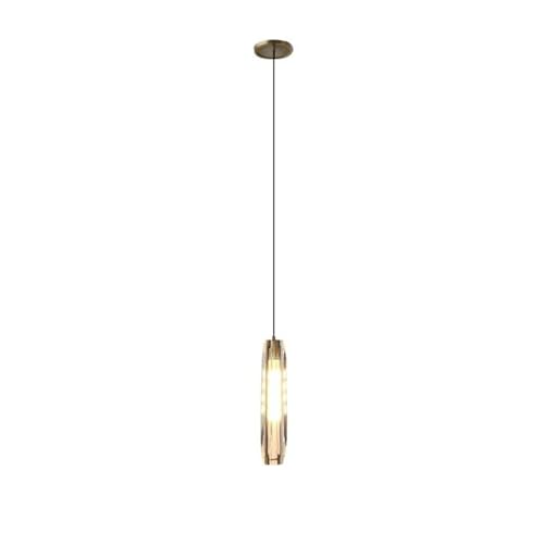 Lampe suspendue de plafond en cuivre cristal moderne pour salon